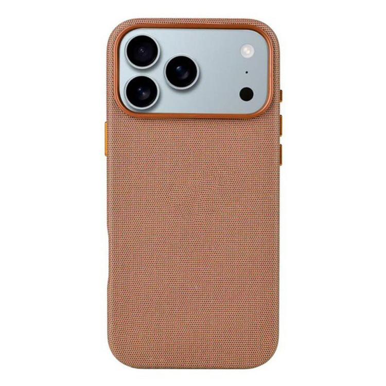 For iPhone 17 Pro Max Kalebol Fabric-Textured Perforated MagSafe PC Phone Case(Reddish Brown) by Kalebol