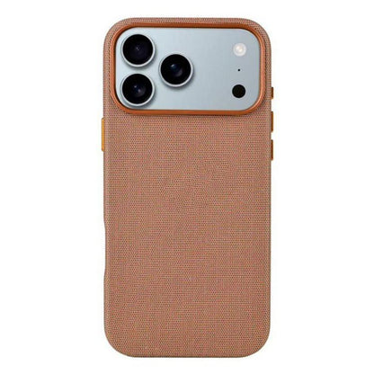 For iPhone 17 Pro Max Kalebol Fabric-Textured Perforated MagSafe PC Phone Case(Reddish Brown) by Kalebol