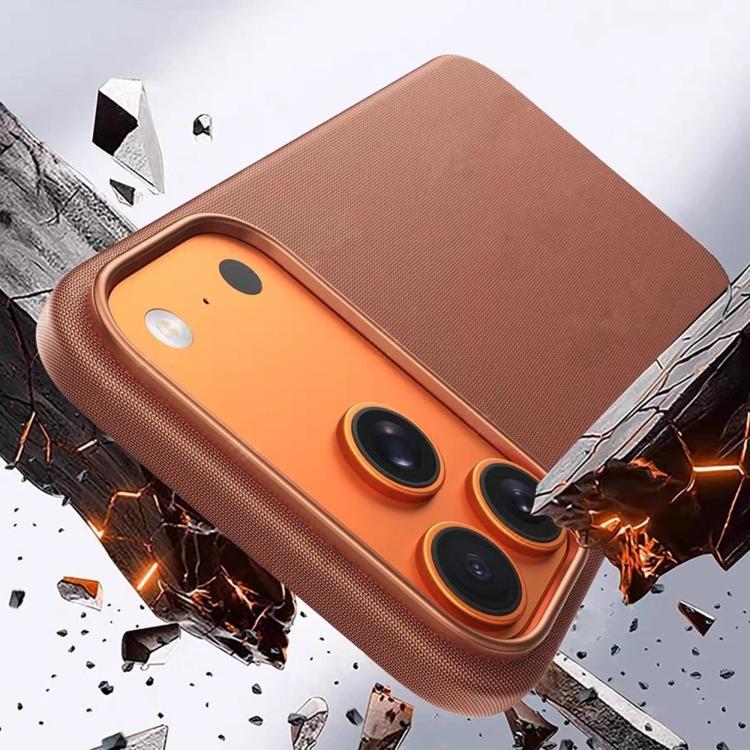 For iPhone 17 Kalebol Fabric-Textured Perforated MagSafe PC Phone Case(Reddish Brown) by Kalebol