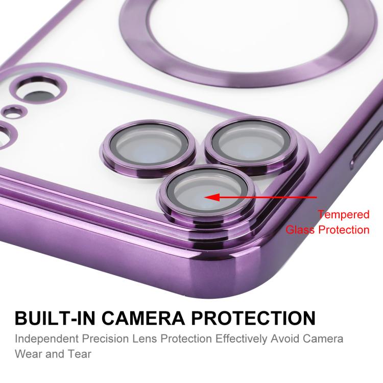 For iPhone 17 Pro ENKAY Hat-Prince Magsafe Electroplated TPU Clear Shockproof Phone Case(Purple) by ENKAY