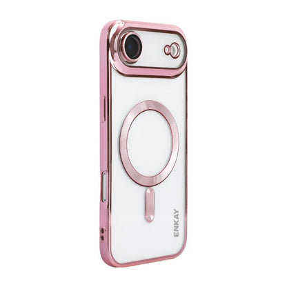 For iPhone Air ENKAY Hat-Prince Magsafe Electroplated TPU Clear Shockproof Phone Case(Pink) by ENKAY