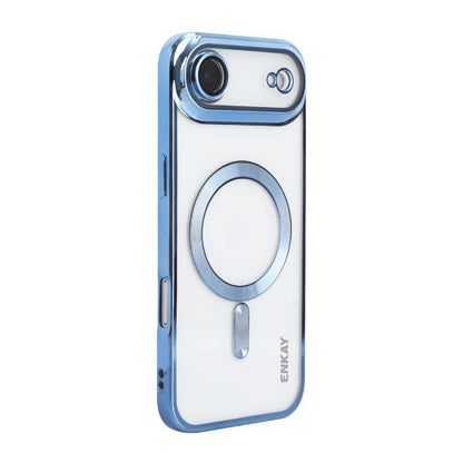 For iPhone Air ENKAY Hat-Prince Magsafe Electroplated TPU Clear Shockproof Phone Case(Blue) by ENKAY