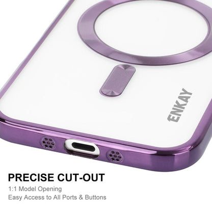 For iPhone Air ENKAY Hat-Prince Magsafe Electroplated TPU Clear Shockproof Phone Case(Blue) by ENKAY