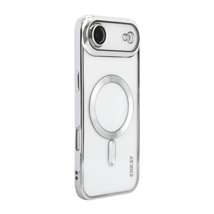 For iPhone Air ENKAY Hat-Prince Magsafe Electroplated TPU Clear Shockproof Phone Case(Silver) by ENKAY