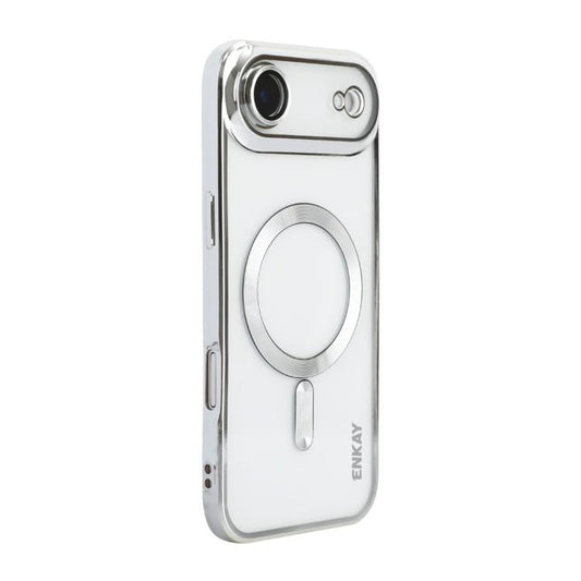 For iPhone Air ENKAY Hat-Prince Magsafe Electroplated TPU Clear Shockproof Phone Case(Silver) by ENKAY