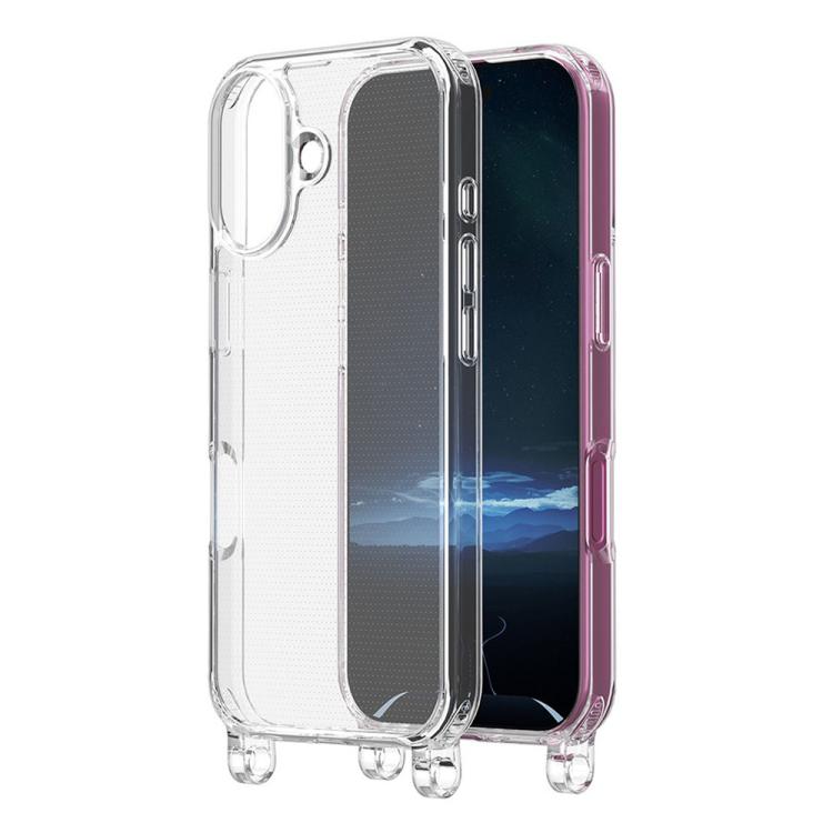 For iPhone 16 Kalebol Minimalist Transparent Lanyard Integrated Phone Case(Transparent) by Kalebol
