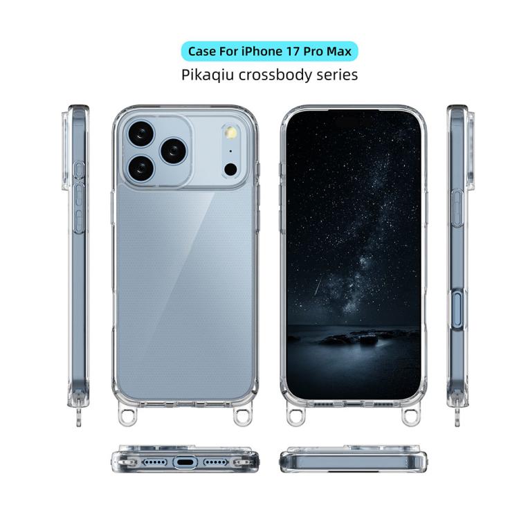 For iPhone 17 Pro Max Kalebol Minimalist High Transparency Multi Color Lanyard Hole Phone Case(Transparent) by Kalebol