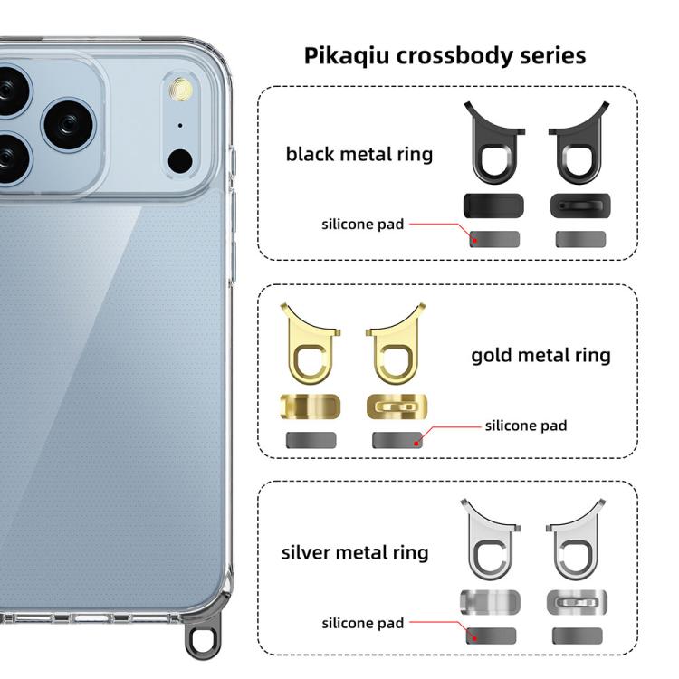 For iPhone 17 Pro Max Kalebol Minimalist High Transparency Multi Color Lanyard Hole Phone Case(Transparent) by Kalebol