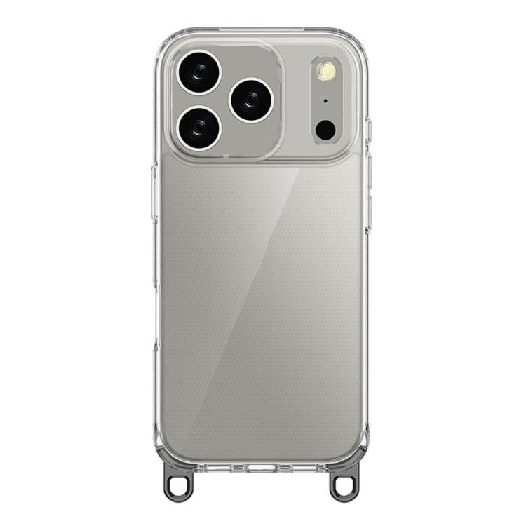 For iPhone 17 Pro Kalebol Minimalist High Transparency Multi Color Lanyard Hole Phone Case(Black) by Kalebol