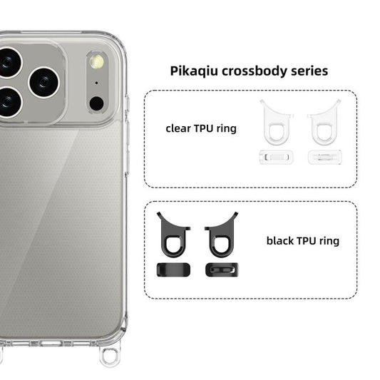 For iPhone 17 Pro Kalebol Minimalist High Transparency Multi Color Lanyard Hole Phone Case(Silver) by Kalebol