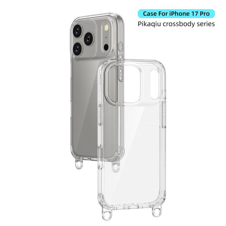 For iPhone 17 Pro Kalebol Minimalist High Transparency Multi Color Lanyard Hole Phone Case(Silver) by Kalebol