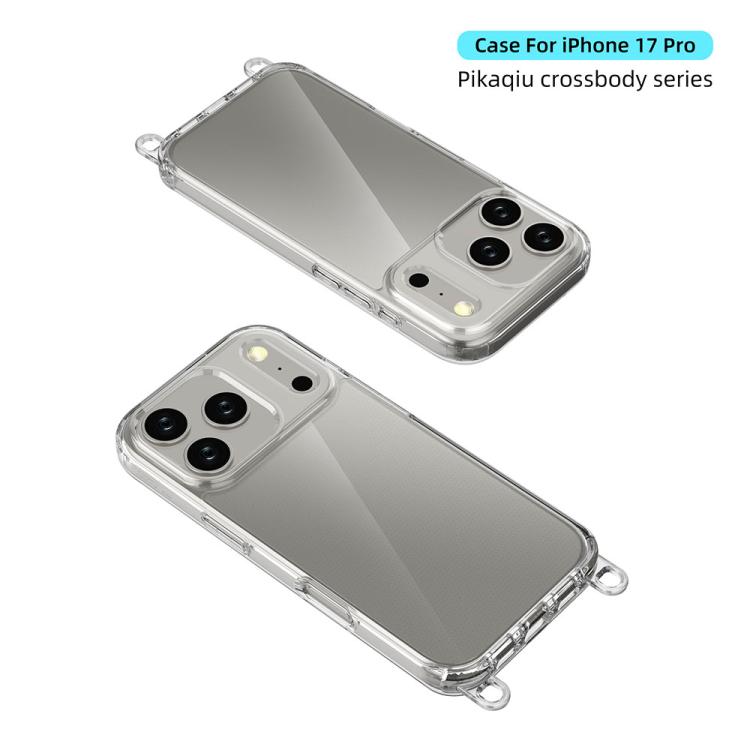 For iPhone 17 Pro Kalebol Minimalist High Transparency Multi Color Lanyard Hole Phone Case(Silver) by Kalebol