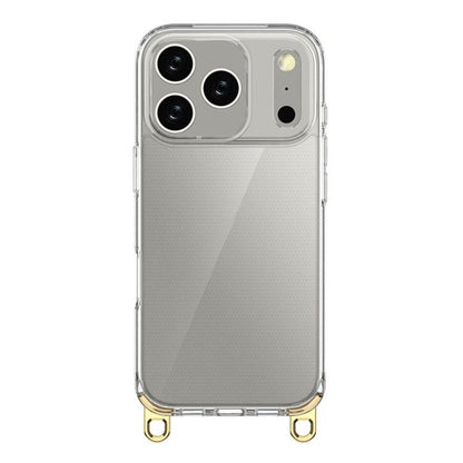 For iPhone 17 Pro Kalebol Minimalist High Transparency Multi Color Lanyard Hole Phone Case(Gold) by Kalebol