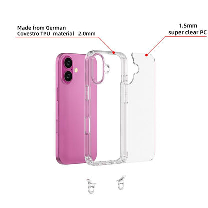 For iPhone 17 Kalebol Minimalist High Transparency Multi Color Lanyard Hole Phone Case(Transparent) by Kalebol