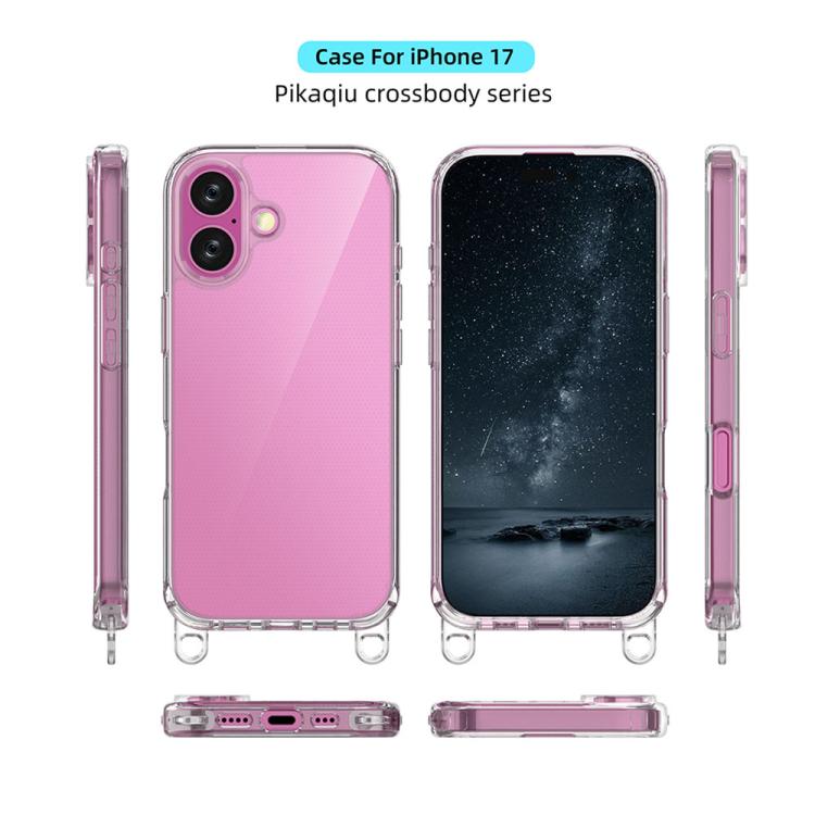 For iPhone 17 Kalebol Minimalist High Transparency Multi Color Lanyard Hole Phone Case(Silver) by Kalebol