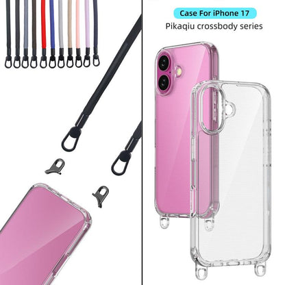 For iPhone 17 Kalebol Minimalist High Transparency Multi Color Lanyard Hole Phone Case(Silver) by Kalebol