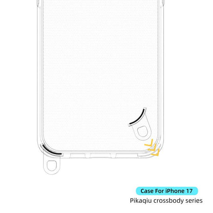 For iPhone 17 Kalebol Minimalist High Transparency Multi Color Lanyard Hole Phone Case(Gold) by Kalebol