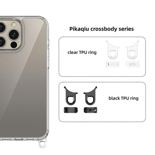 For iPhone 16 Pro Max Kalebol Minimalist High Transparency Multi Color Lanyard Hole Phone Case(Gold) by Kalebol