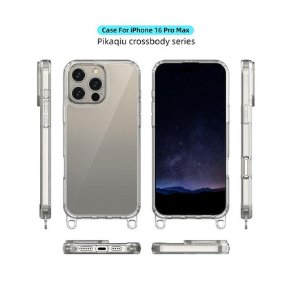 For iPhone 16 Pro Max Kalebol Minimalist High Transparency Multi Color Lanyard Hole Phone Case(Gold) by Kalebol