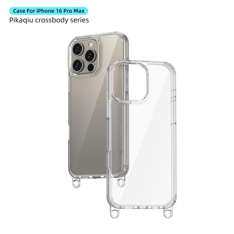 For iPhone 16 Pro Max Kalebol Minimalist High Transparency Multi Color Lanyard Hole Phone Case(Gold) by Kalebol