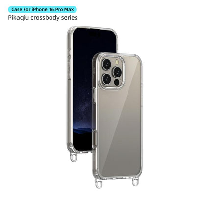 For iPhone 16 Pro Max Kalebol Minimalist High Transparency Multi Color Lanyard Hole Phone Case(Gold) by Kalebol