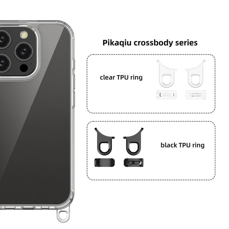 For iPhone 16 Pro Kalebol Minimalist High Transparency Multi Color Lanyard Hole Phone Case(Gold) by Kalebol