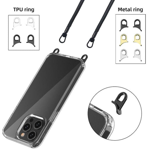 For iPhone 15 Pro Max Kalebol Minimalist High Transparency Multi Color Lanyard Hole Phone Case(Gold) by Kalebol