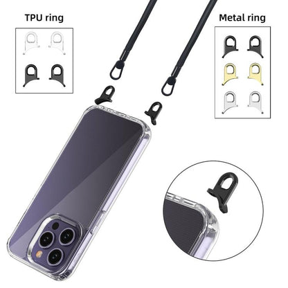 For iPhone 15 Pro Kalebol Minimalist High Transparency Multi Color Lanyard Hole Phone Case(Gold) by Kalebol