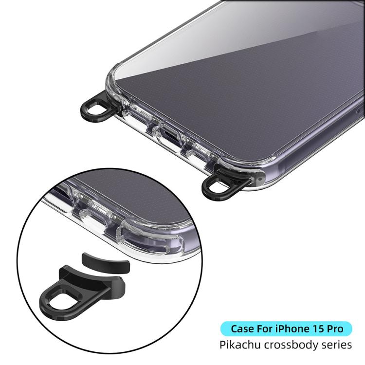 For iPhone 15 Pro Kalebol Minimalist High Transparency Multi Color Lanyard Hole Phone Case(Gold) by Kalebol