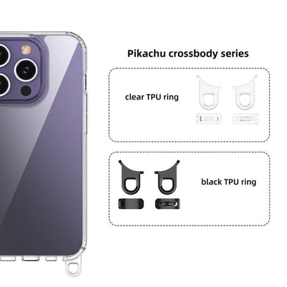 For iPhone 15 Pro Kalebol Minimalist High Transparency Multi Color Lanyard Hole Phone Case(Gold) by Kalebol