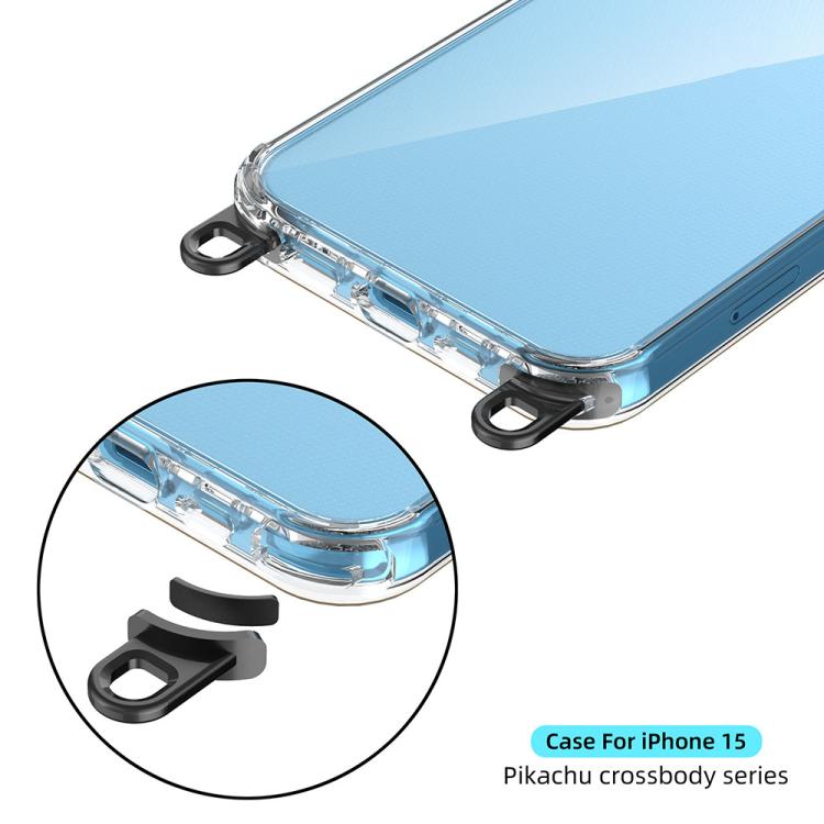 For iPhone 15 Kalebol Minimalist High Transparency Multi Color Lanyard Hole Phone Case(Gold) by Kalebol