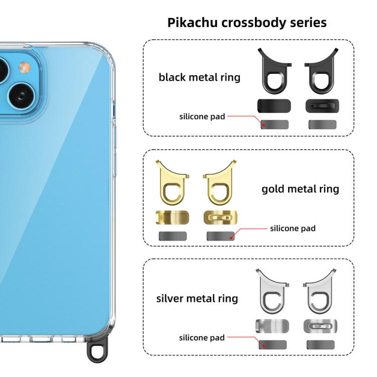 For iPhone 15 Kalebol Minimalist High Transparency Multi Color Lanyard Hole Phone Case(Gold) by Kalebol