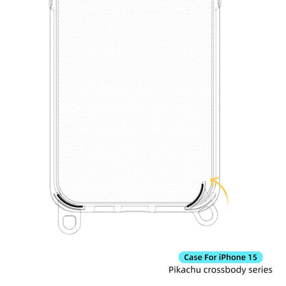 For iPhone 15 Kalebol Minimalist High Transparency Multi Color Lanyard Hole Phone Case(Gold) by Kalebol