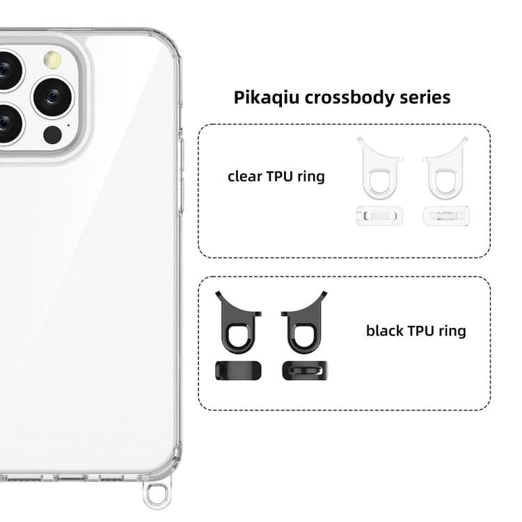 For iPhone 14 Pro Max Kalebol Minimalist High Transparency Multi Color Lanyard Hole Phone Case(Silver) by Kalebol