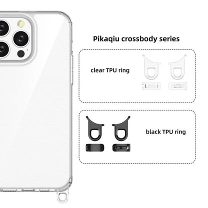 For iPhone 14 Pro Max Kalebol Minimalist High Transparency Multi Color Lanyard Hole Phone Case(Silver) by Kalebol