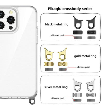 For iPhone 14 Pro Max Kalebol Minimalist High Transparency Multi Color Lanyard Hole Phone Case(Silver) by Kalebol