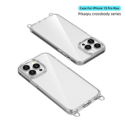 For iPhone 13 Pro Max Kalebol Minimalist High Transparency Multi Color Lanyard Hole Phone Case(Silver) by Kalebol