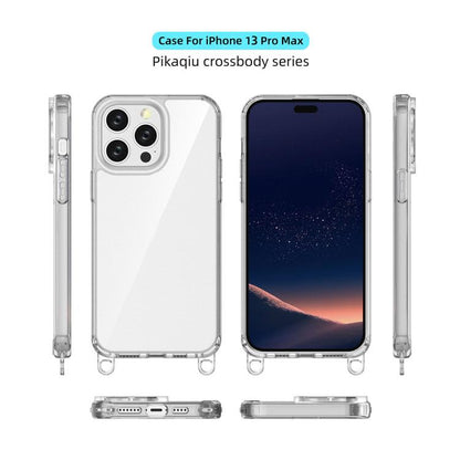 For iPhone 13 Pro Max Kalebol Minimalist High Transparency Multi Color Lanyard Hole Phone Case(Silver) by Kalebol