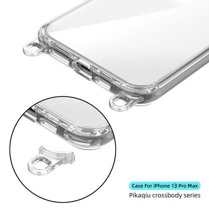 For iPhone 13 Pro Max Kalebol Minimalist High Transparency Multi Color Lanyard Hole Phone Case(Silver) by Kalebol