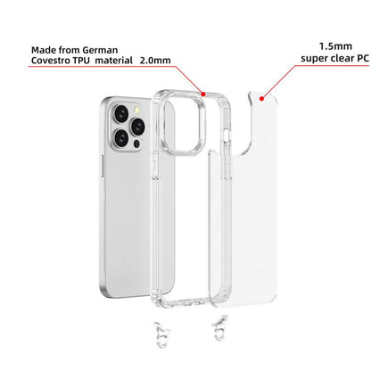 For iPhone 13 Pro Max Kalebol Minimalist High Transparency Multi Color Lanyard Hole Phone Case(Silver) by Kalebol
