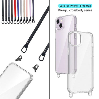 For iPhone 13 Pro Max Kalebol Minimalist High Transparency Multi Color Lanyard Hole Phone Case(Silver) by Kalebol