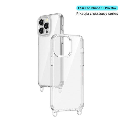 For iPhone 13 Pro Max Kalebol Minimalist High Transparency Multi Color Lanyard Hole Phone Case(Silver) by Kalebol