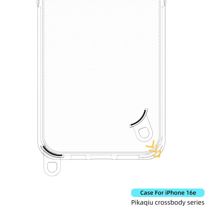 For iPhone 16e Kalebol Minimalist High Transparency Multi Color Lanyard Hole Phone Case(Transparent) by Kalebol