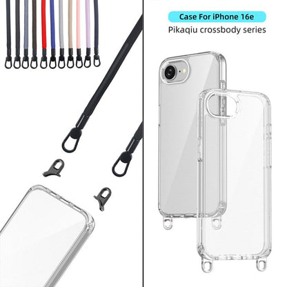 For iPhone 16e Kalebol Minimalist High Transparency Multi Color Lanyard Hole Phone Case(Transparent) by Kalebol