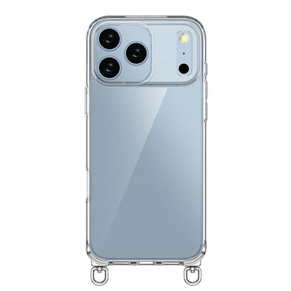 For iPhone 17 Pro Max Kalebol Minimalist High Transparency Multi Color Rotating Lanyard Hole Phone Case(Silver) by Kalebol