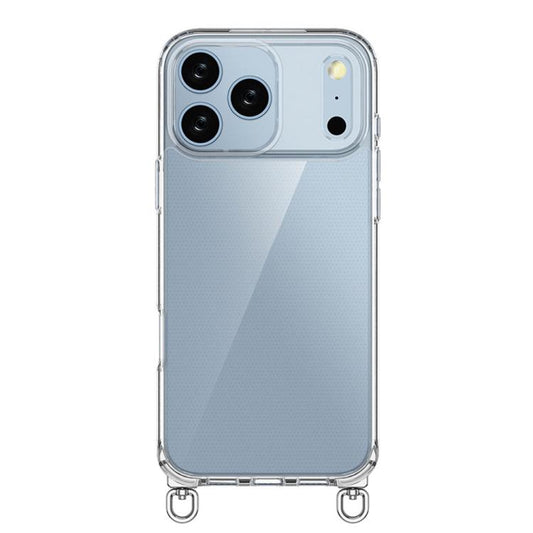 For iPhone 17 Pro Max Kalebol Minimalist High Transparency Multi Color Rotating Lanyard Hole Phone Case(Silver) by Kalebol