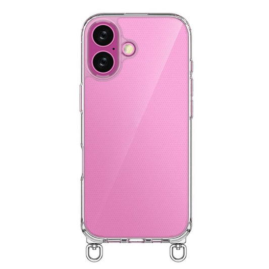 For iPhone 17 Kalebol Minimalist High Transparency Multi Color Rotating Lanyard Hole Phone Case(Silver) by Kalebol