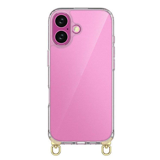 For iPhone 17 Kalebol Minimalist High Transparency Multi Color Rotating Lanyard Hole Phone Case(Gold) by Kalebol