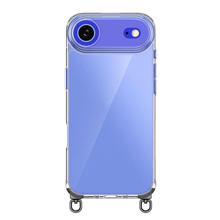 For iPhone Air Kalebol Minimalist High Transparency Multi Color Rotating Lanyard Hole Phone Case(Black) by Kalebol