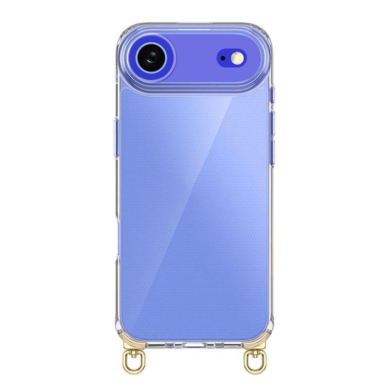 For iPhone Air Kalebol Minimalist High Transparency Multi Color Rotating Lanyard Hole Phone Case(Gold) by Kalebol